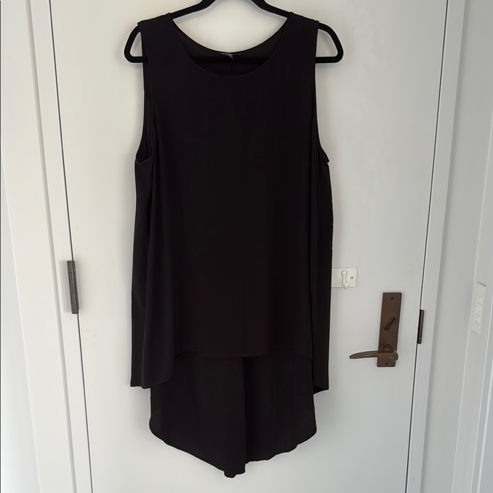 Eileen Fisher Black High Low Silk Tunic/Dress